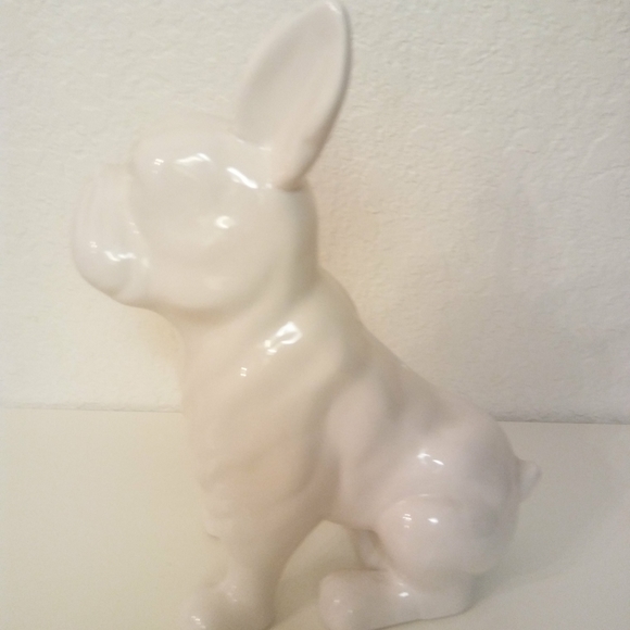 Z Gallerie Ceramic White French Bulldog Piggy Bank - Picture 6 of 8